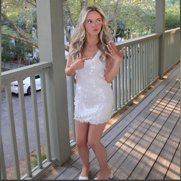 Lovers + Friends Ilara Mini Dress in Ivory Pearl - Picture 4 of 4